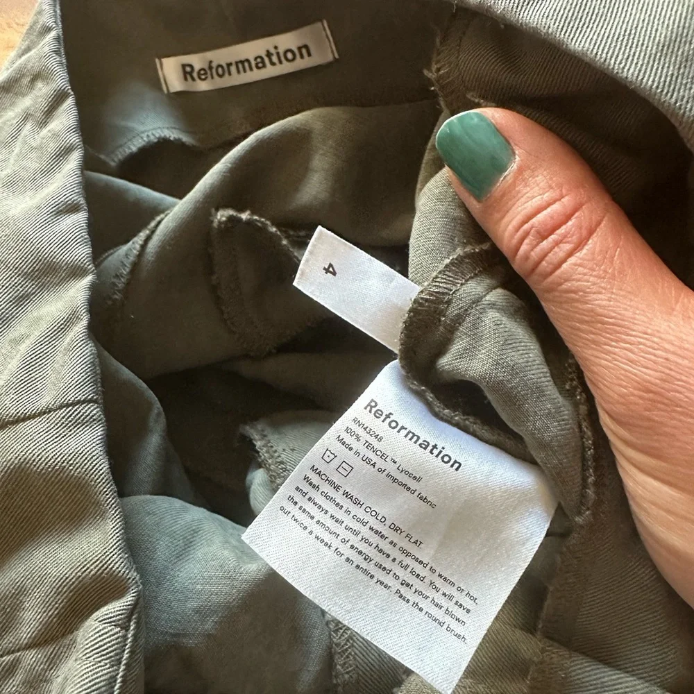 Reformation Avalon Pant - army green